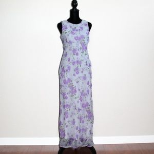 My Michelle Purple and White Floral Maxi Dress - Vintage 90’s dress